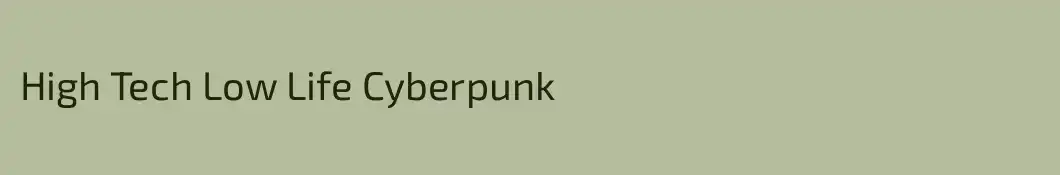 High Tech Low Life Cyberpunk